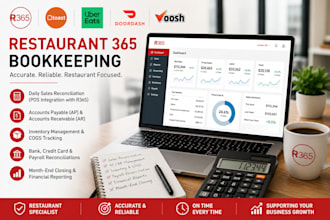 do bookkeeping for using restaurant365, r365 and quickbooks