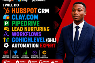 do hubspot CRM clay com lead nurturing workflows pipedrive ghl automation expert