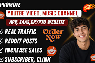 promote youtube music video or ai saas tool with social media reddit seo posts