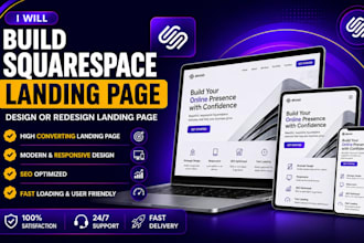 squarespace landing page design or redesign landing page