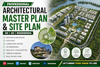 design professional master plan, site plan, and landscape rendering