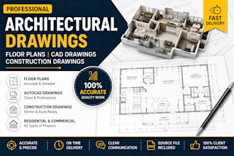 create architectural floor plans cad drawings and construction drawings