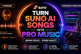 recreate  suno ai song into professional studio track remake suno ai song