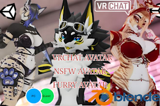 do custom vrchat avatar furry vrc avatar commission nsfw 3d model furry avatar