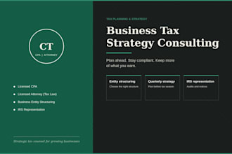 provide tax planning and business tax strategy consulting