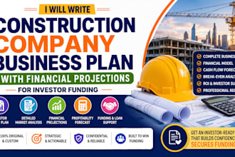 write construction company business plan with financial projections for investor