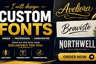 design a custom font or typography logo in ttf and otf for your brand