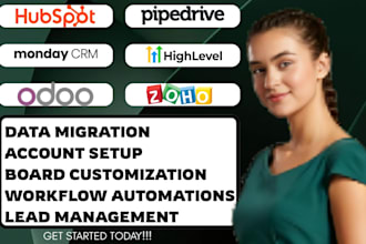 migrate crm to hubspot zoho crm pipedrive gohighlevel salesforce monday crm odoo