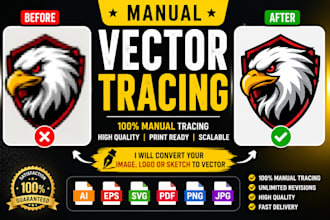 manually convert logo, image, sketch to vector ai eps svg PDF