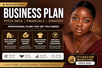 write a rental arbitrage multi property hosting business plan pitch deck finance