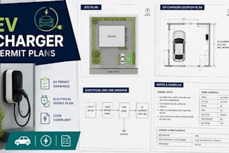 draw ev charger permit plans, ev permit electrical permit plans