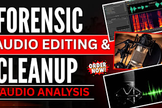 do forensic audio cleanup, enhance background noise and voice isolation review