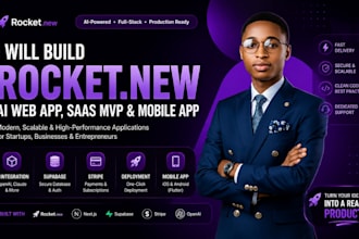 rocket new ai web app, saas mvp mobile app rocket new webapp supabase, v0 cursor