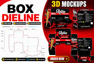 do packaging box design product packaging dieline cut line template with mockup