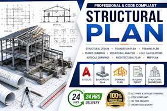 design structural plan, foundation plan, framing plan, structural drawings
