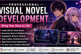 create your custom renpy visual novel game with choices, UI, and coding