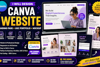 design canva website ugc portfolio website canva landingpage mockup free website