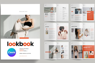design modern promotional product catalog lookbook for fashion clothing brand