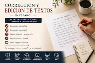 corregiré y editaré profesionalmente tu texto en español