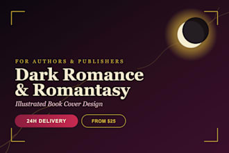 progetta una copertina illustrata dark romance o romantasy