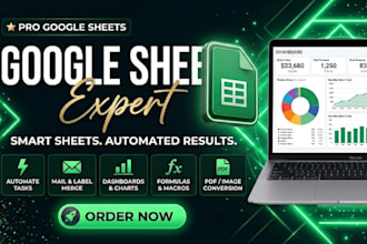 build a google sheets automation, dashboard and apis
