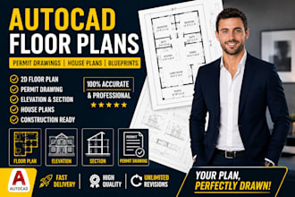 draw autocad floor plans permit drawings and house plans