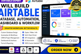 build airtable CRM database automation and dashboard