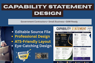 create a capability statement, company profile and one pager