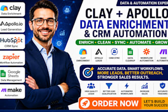 clay apollo data enrichment workflow automation ai  research crm syncing cleanup