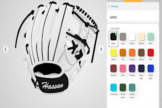customize and configure softball, baseball glove on zakeke kickflip shopify