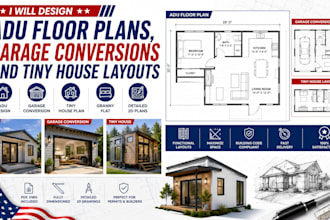 design adu floor plans  garage conversions tiny house layouts