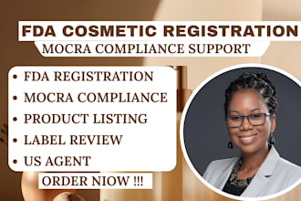 register cosmetics with fda mocra compliance and product listing