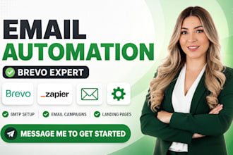 brevo email marketing automation landing page campaign SMTP setup expert zapier