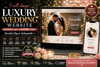 design a luxury wedding website, rsvp and wedding invitation website