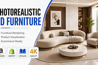 create photorealistic furniture images for ecommerce brands cgi rendering sofa