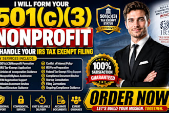 form your 501c3 nonprofit and handle your irs tax exempt filing