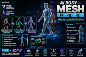 create a body mesh reconstruction system using vibe and 3dpw dataset