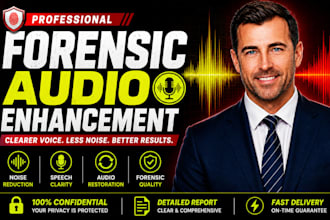 do forensic audio enhancement, cleanup, noise removal and voice clarity editing