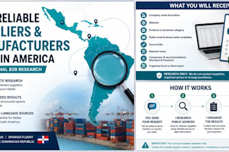 research suppliers and manufacturers in  latin america