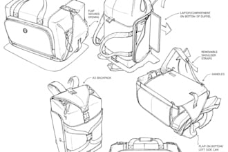 design camera backpack, travel bag, fashion bag and handbag for production