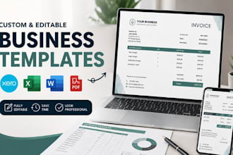 design editable custom xero invoice template excel expense tracker pdf word
