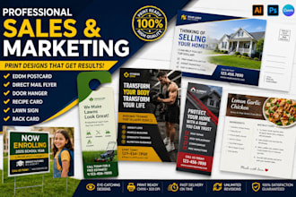 design sales eddm postcard direct mail flyer door hanger recipe lawn rack card