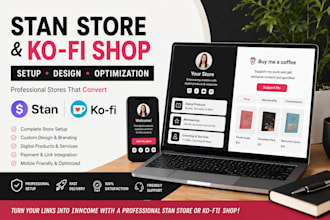 set up and optimize your stan store or kofi shop