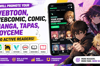do webtoon promotion, webcomic, comic, manga, tapas, voyceme to active readers