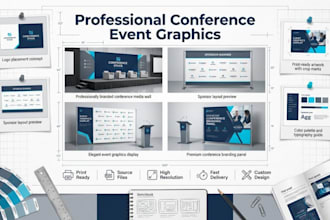 design conference media wall, sponsor banner and event graphics