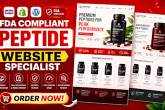 build peptide ecommerce website peptide website or peptide research online store
