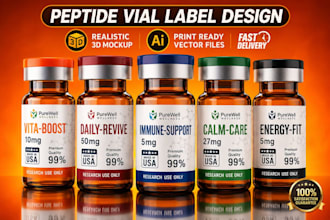 design product label packaging for box peptide sarms, supplement label design