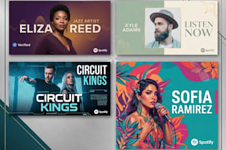 design an eye catching spotify artist banner and matching social media headers