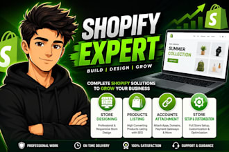 design modern shopify dropshipping store and shopify website