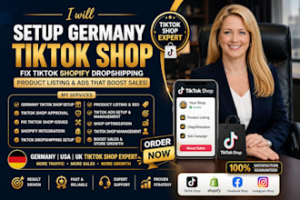 setup germany tik tok shop fix tiktok shopify dropshipping product listing ads